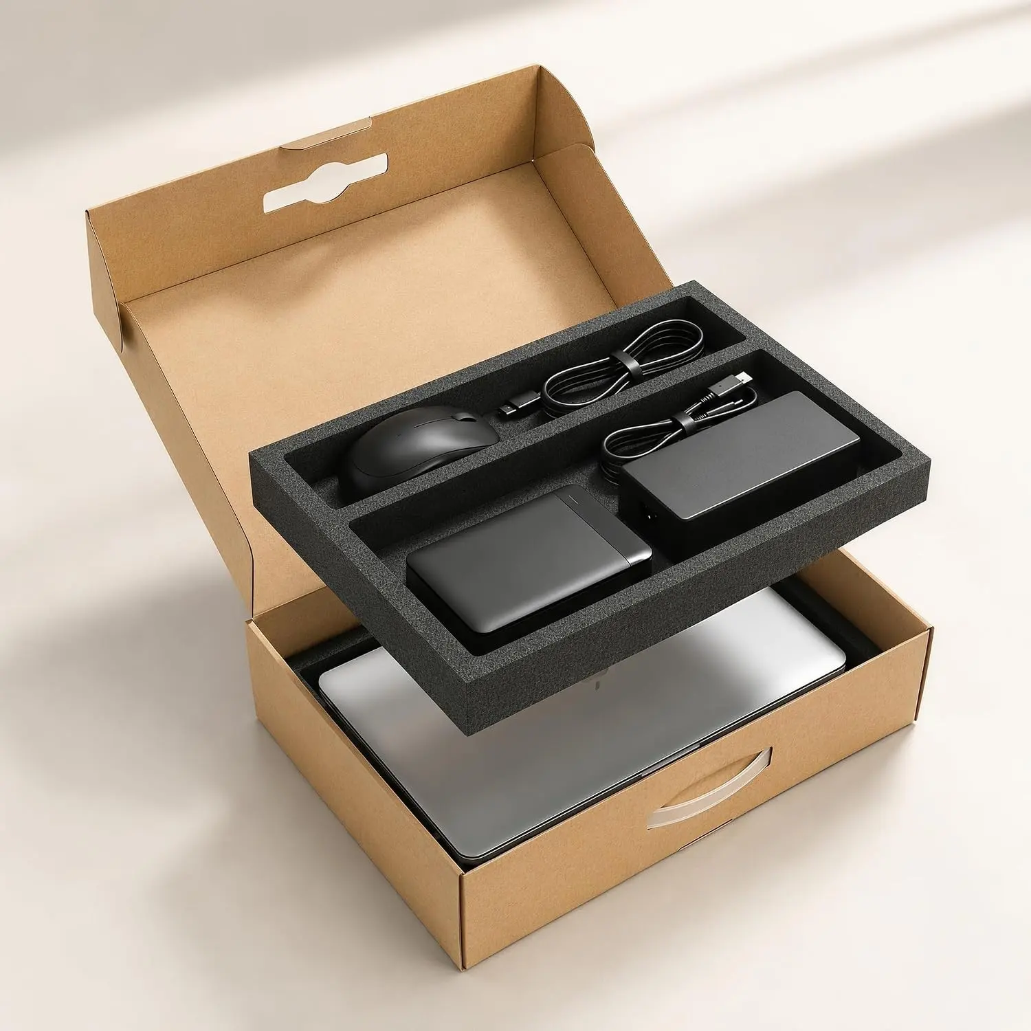 Laptop Shipping Box for 10-17 Inch Laptops, Computer Mailer Kit with Protective Foam, Anti-Static Bag & UN3481 Label for 16'', 15'', 14'', 13 Inch laptop Mailing, Repair & Moving