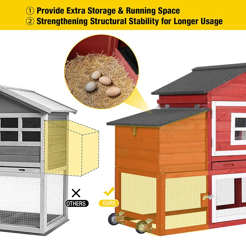 【DealsForYouDays】Aivituvin-AIR23 Wooden Chicken Coop on Wheels for 2-3 Hens,Chicken Tractor