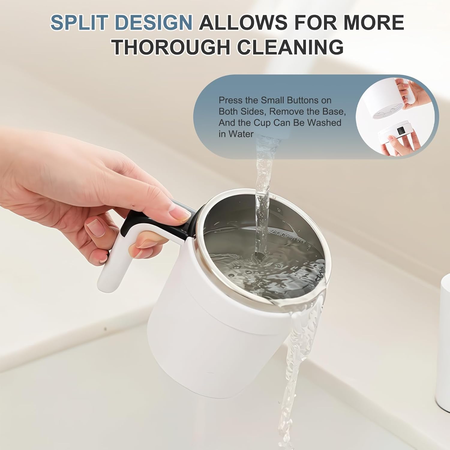 Automatic Stirring Coffee Cup, Rechargeable Automatic Stirring Cup with Temperature Display, Drinking Cup Lid with Straw, Suitable for Coffee, Tea and Hot Chocolate, Stirring Mug