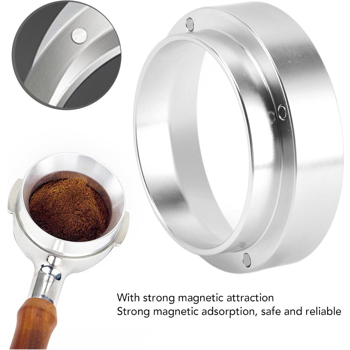 51/53/58mm Espresso Dosing Funnel with Magnetic Design, Precision Italian Coffee Handle Powder Dial Ring, Essential Coffeeware Accessories