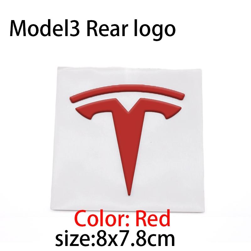 Tesla Car Front & Rear Emblem, Hood Decoration, Scratch-Resistant Reinforced Badge, Replacement Logo for Model 3/y/s/x, Exterior Modification Parts