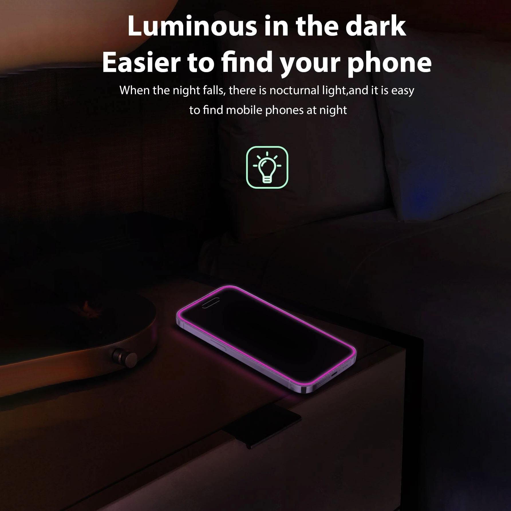 Anti-peep Glow in The Dark Tempered Glass Screen Protector, 2 Counts Phone Screen Protective Film, Phone Accessories Compatible with iPhone 14 13 15, Cover