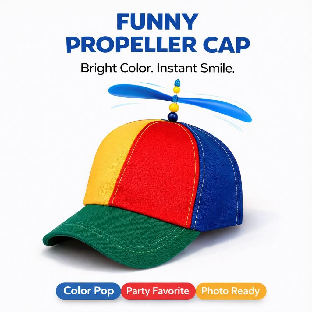 ハット MASU WINDMILL HAT Multicolor Propeller Windmill Hat, Fun Crazy Baseball Cap