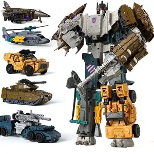 Haizhixing 5 IN 1 Transformation Robot Car Toys Anime Devastator Aircraft Tank Model KO Boys Truck Collection Kid Adult Gift
