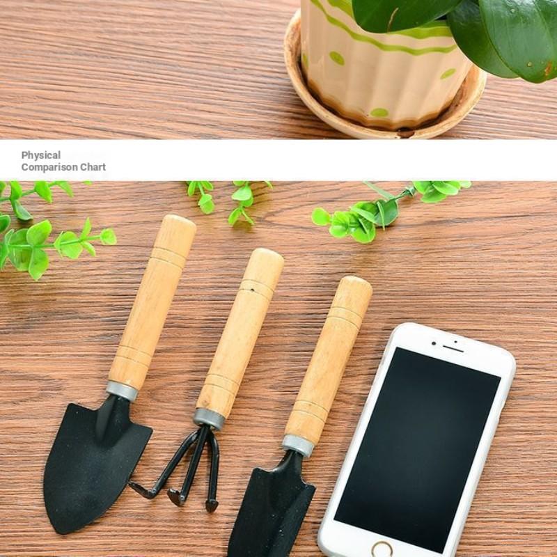 3-Piece Garden Tool Set, Small Shovel Tools for Home Gardening, Planting Vegetables, Flower Potting, Soil Loosening, Iron Spade
