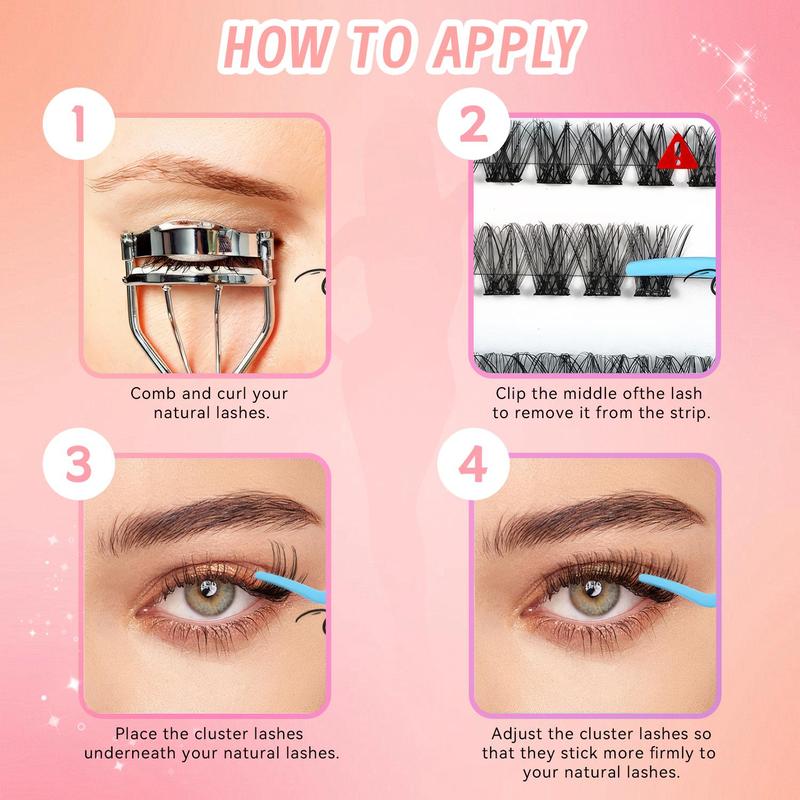 BISUTANG  Natural Wispy DIY Eyelash Clusters Set Effortless No-Glue False Eyelashes, Waterproof & Reusable, Soft & Comfortable, Natural Appearance, Long-Lasting, No Irritation, Quick & Easy