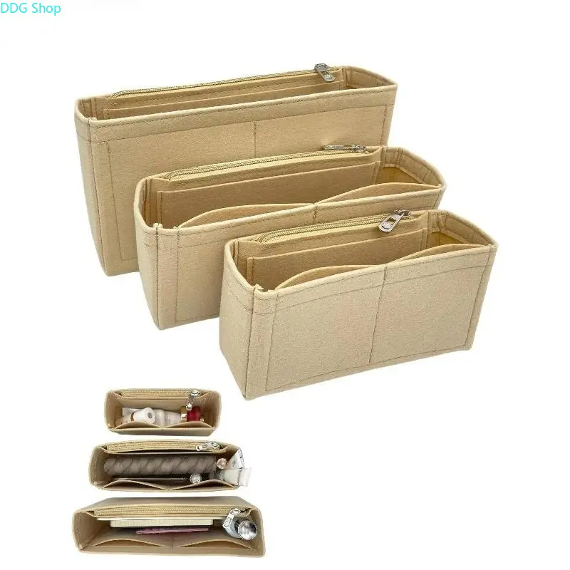 Solid Felt Zippered Purse Organizer, Multipurpose Tote Shaper Insert for Shoulder Bags, Sports & Outdoor Travel Essentials Accessory