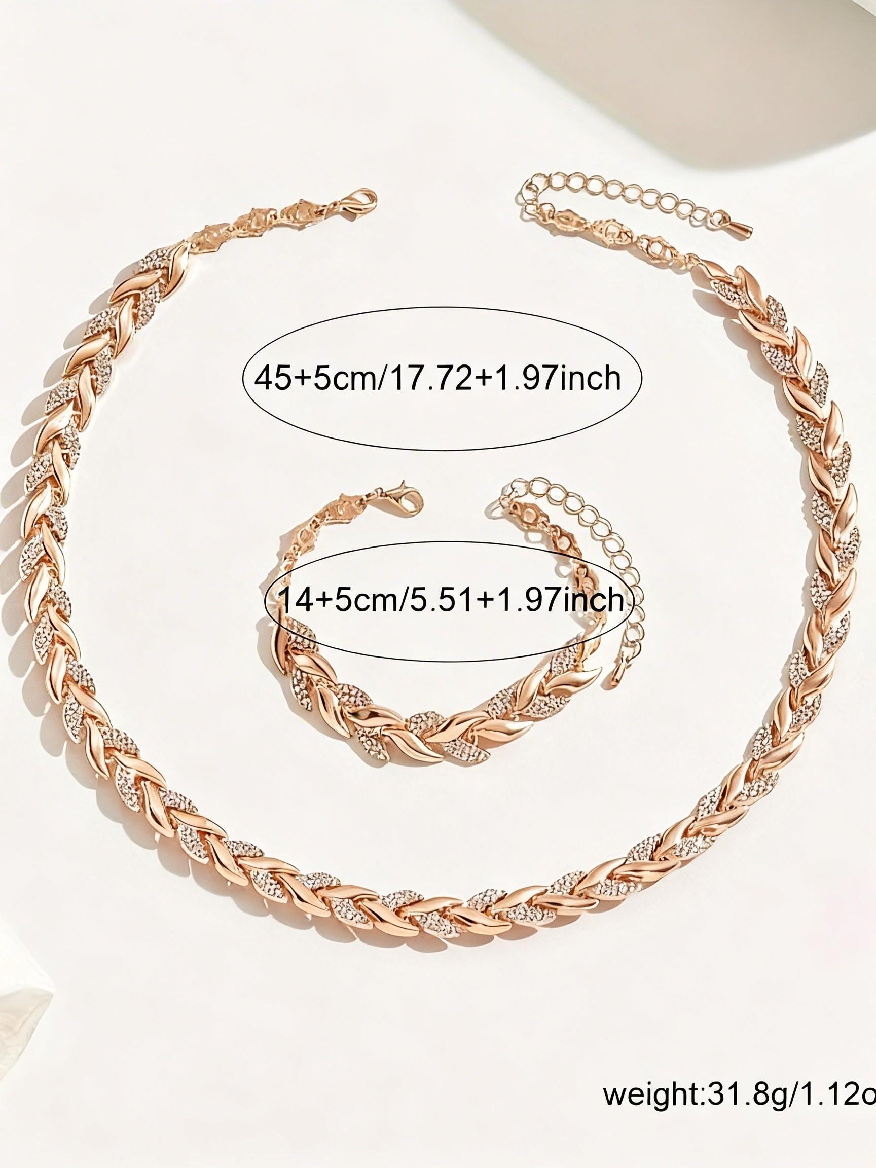 Elegant Light Luxury Fish Tail Necklace & Bracelet Jewelry Set Inlaid Glass Rhinestone Perfect for Women's Autumn Winter Banquet and Daily Outfit Matching All Seasons