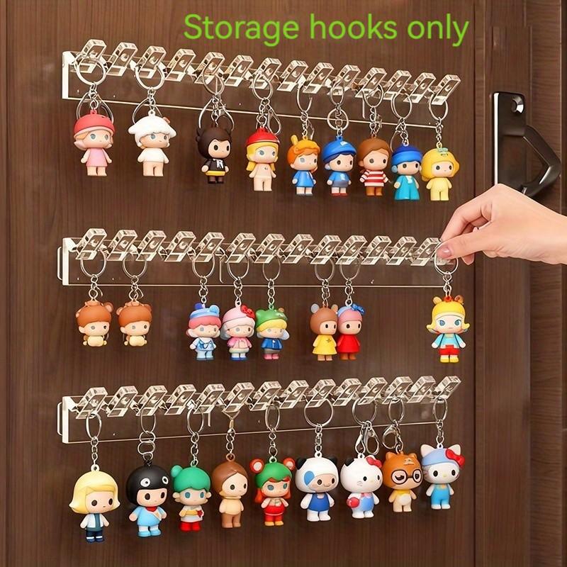 Wall-Mounted Transparent Acrylic Jewelry Storage Hooks, Polished Durable Simple Design, Multi-Functional Space-Saving Organizer