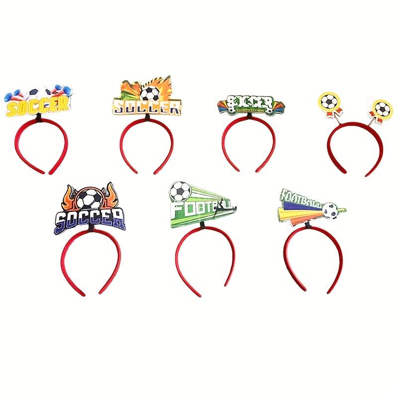 7pcs Football Match Cheering Props - Soccer Ball Headband for Sports Fan Party Decoration Fun Soccer Theme Headwear for Game Day Celebration & Sports Meet