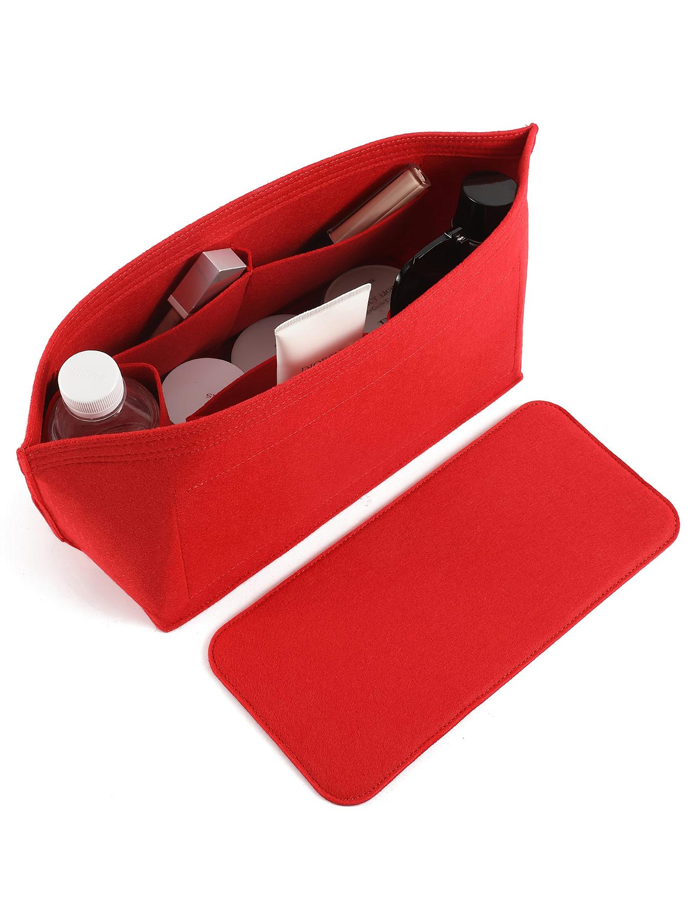 Felt Tote Bag Organizer Insert with Bottom Pad, Fit Longchamp MM 30 33 PM, Beige, Back to School Essential