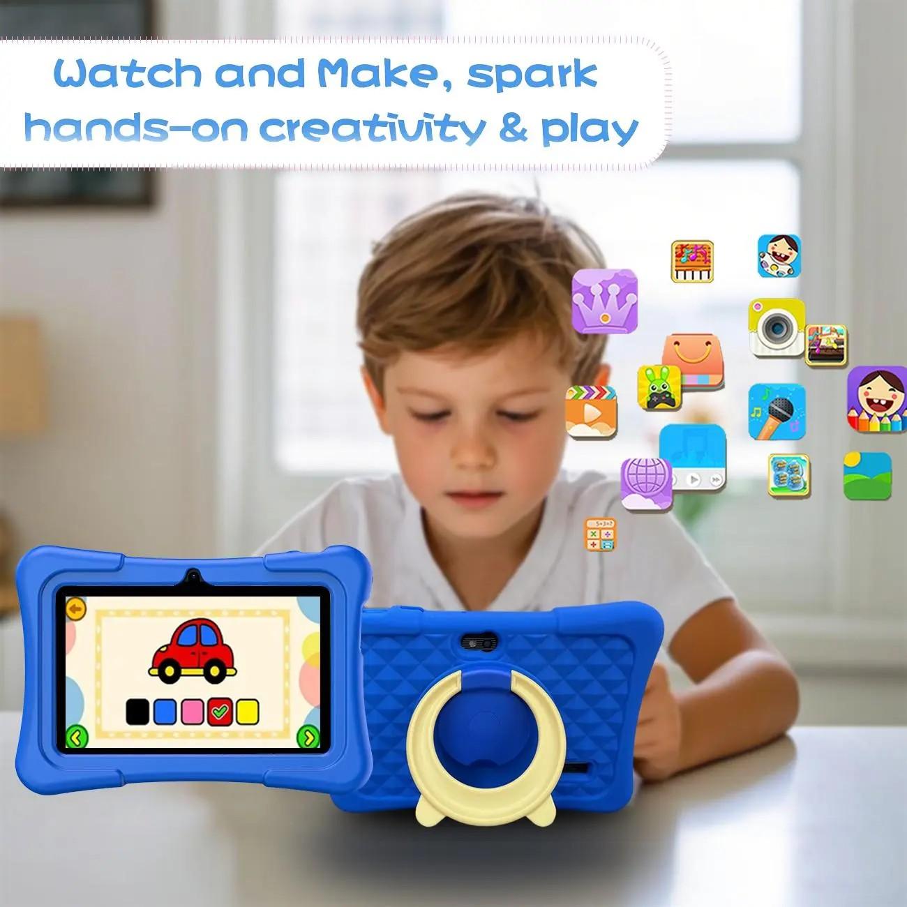 Tablet 1+16GB, Parental Control, Educational Tablet, WiFi Support, Dual Cameras, Eye Protection, Best Birthday Gift for Kids