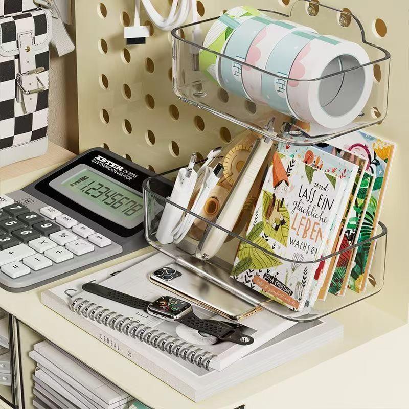 Multifunctional Three-In-One Desktop Organizer, Drawer-Style Storage Shelf, Office Desk Workspace, Wall-Mounted Design