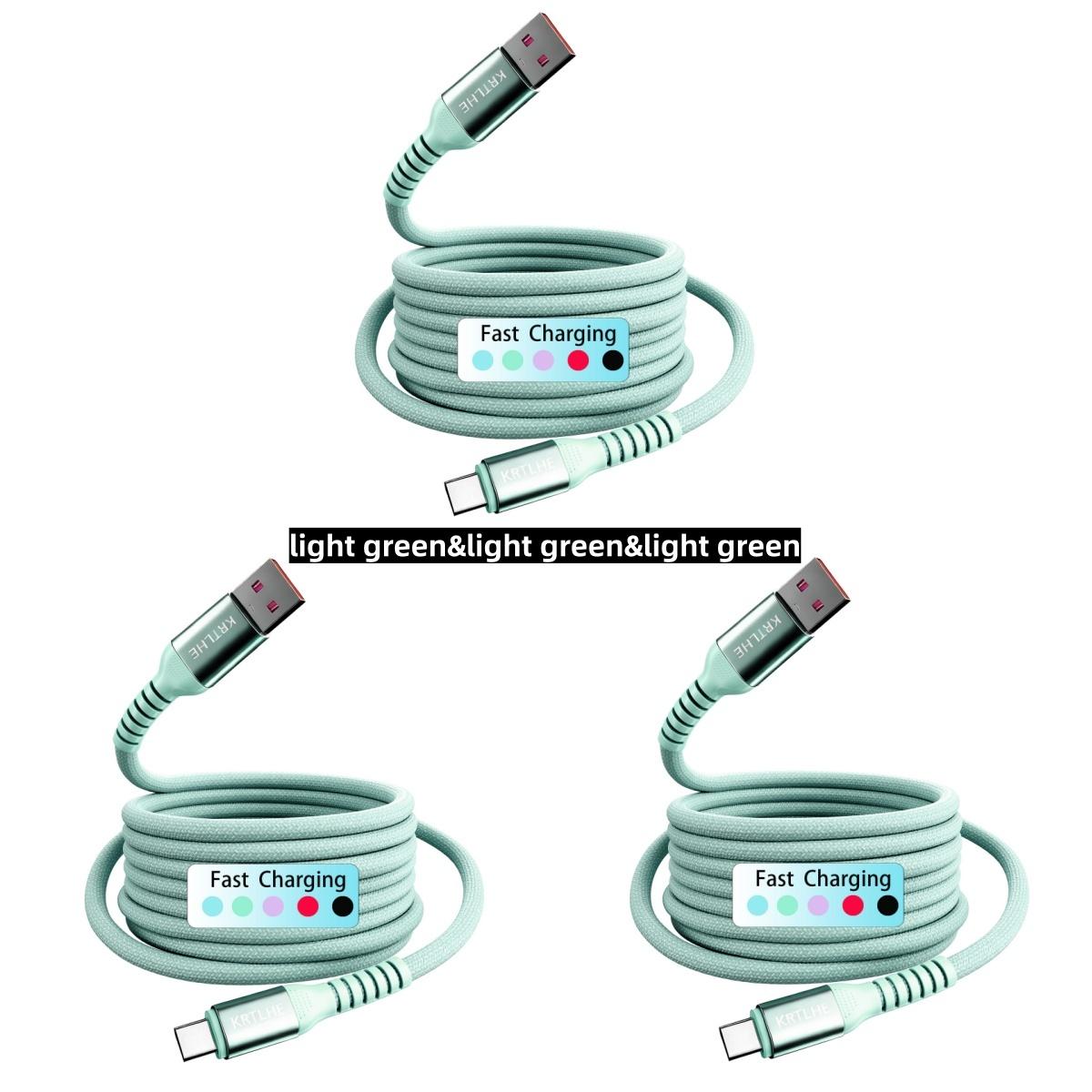 3pcs,60W Nylon Braided,Fast Charging USB-C Cable, High-Speed Data Sync, Durable Round Shape, Male to Male, 100.58cm/201.17cm, with USB to Type-C, for Xiaomi, Huawei, for SamSung, OnePlus, for VIVO, Oppo, for Infinix & other C-connected devices.