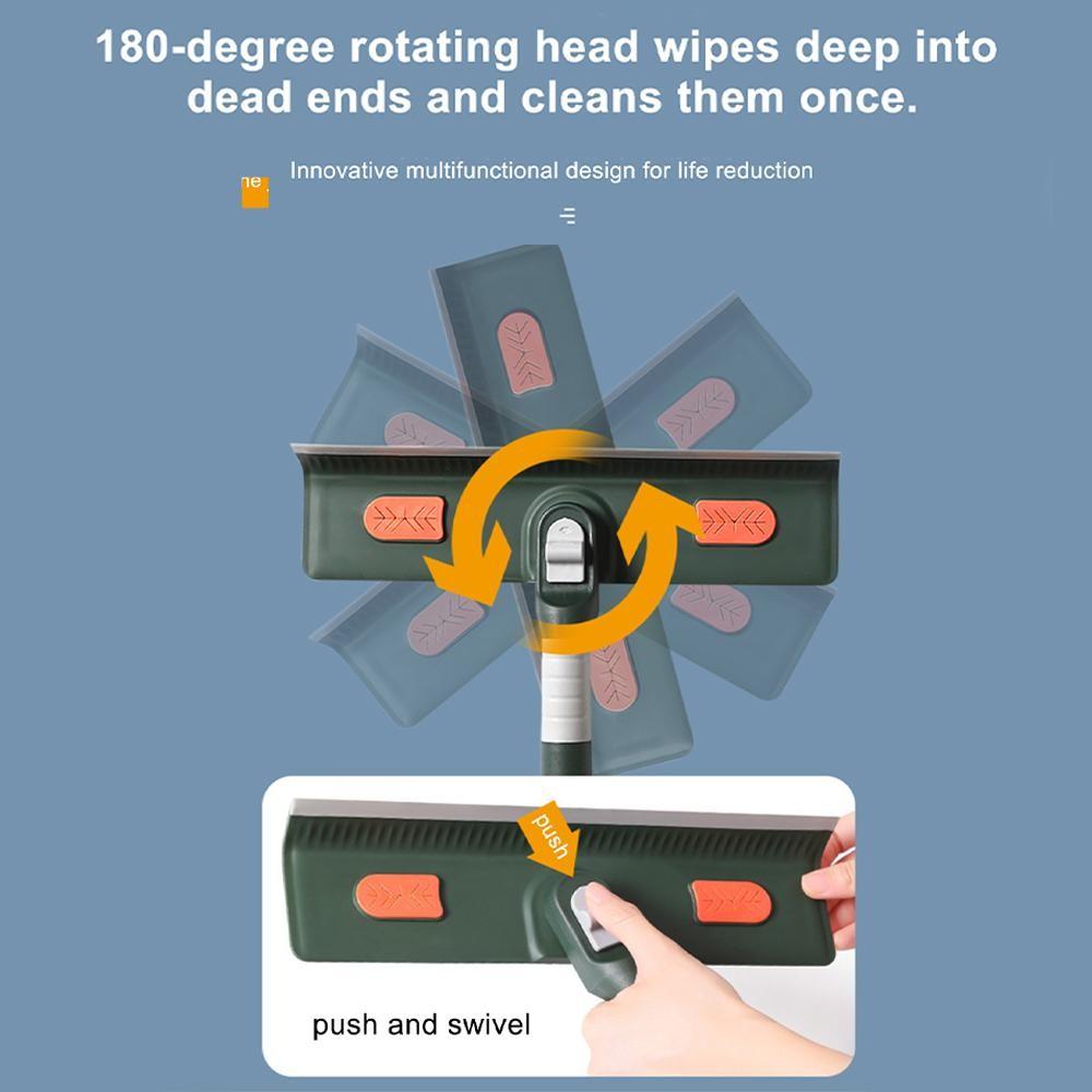 Window Squeegee Cleaner, Squeegee Scrubber, 1 Set Household Squeegee with Extension Pole, Telescopic Window Washing Equipment with Bendable Head, Glass Cleaning Tool