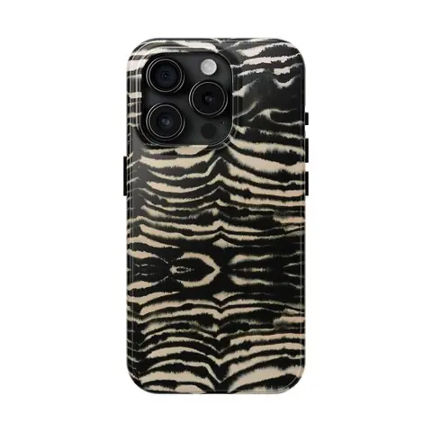 Zebra Print Dual-Layer Shockproof iPhone Cover - Polycarbonate Shell, TPU Inner Layer, Protector for iPhone 13+,14,15,16,17 Pro Max, Women's Mobile Phone Accessory, Ideal Gift for Daily Use