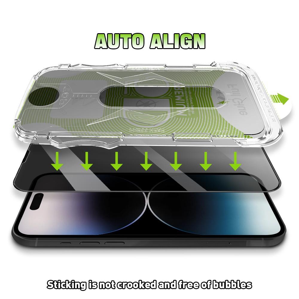 1 Pc Dust-Extraction High-Definition Tempered Glass Screen Protector, Automatic Installation Anti-Glare Film, 25-Degree Privacy Protection for iPhone  14 15 Pro Max 16 Pro 17 Pro Max Series