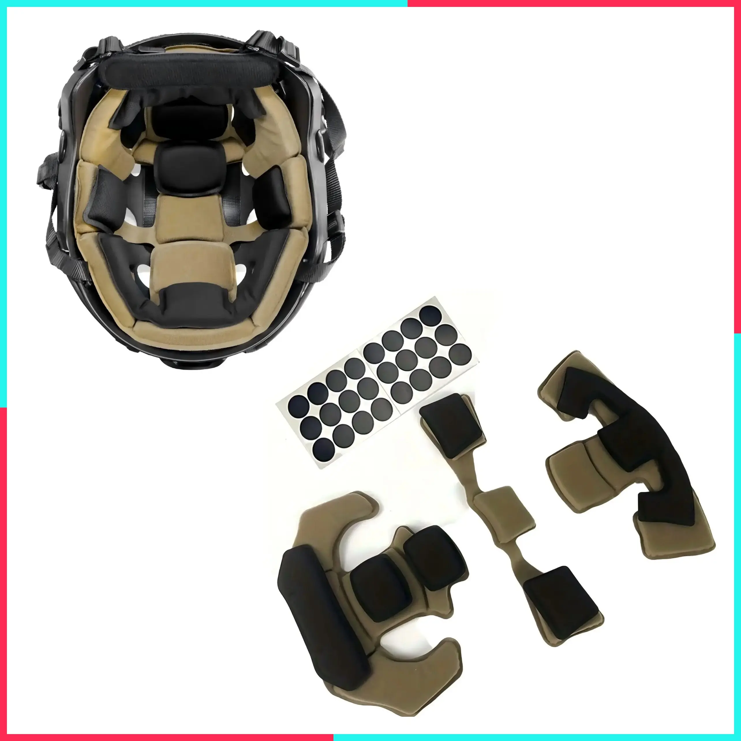 Memory Foam Helmet Padding Kit Replacement Universal Protective Pads for Motorcycle Cycling Tactical ACH MICH Helmets Crash Cushions AccessoriesGift.