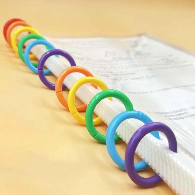 50pcs Binder Ring Plastic Binding Ring Ring Buckle Random Color