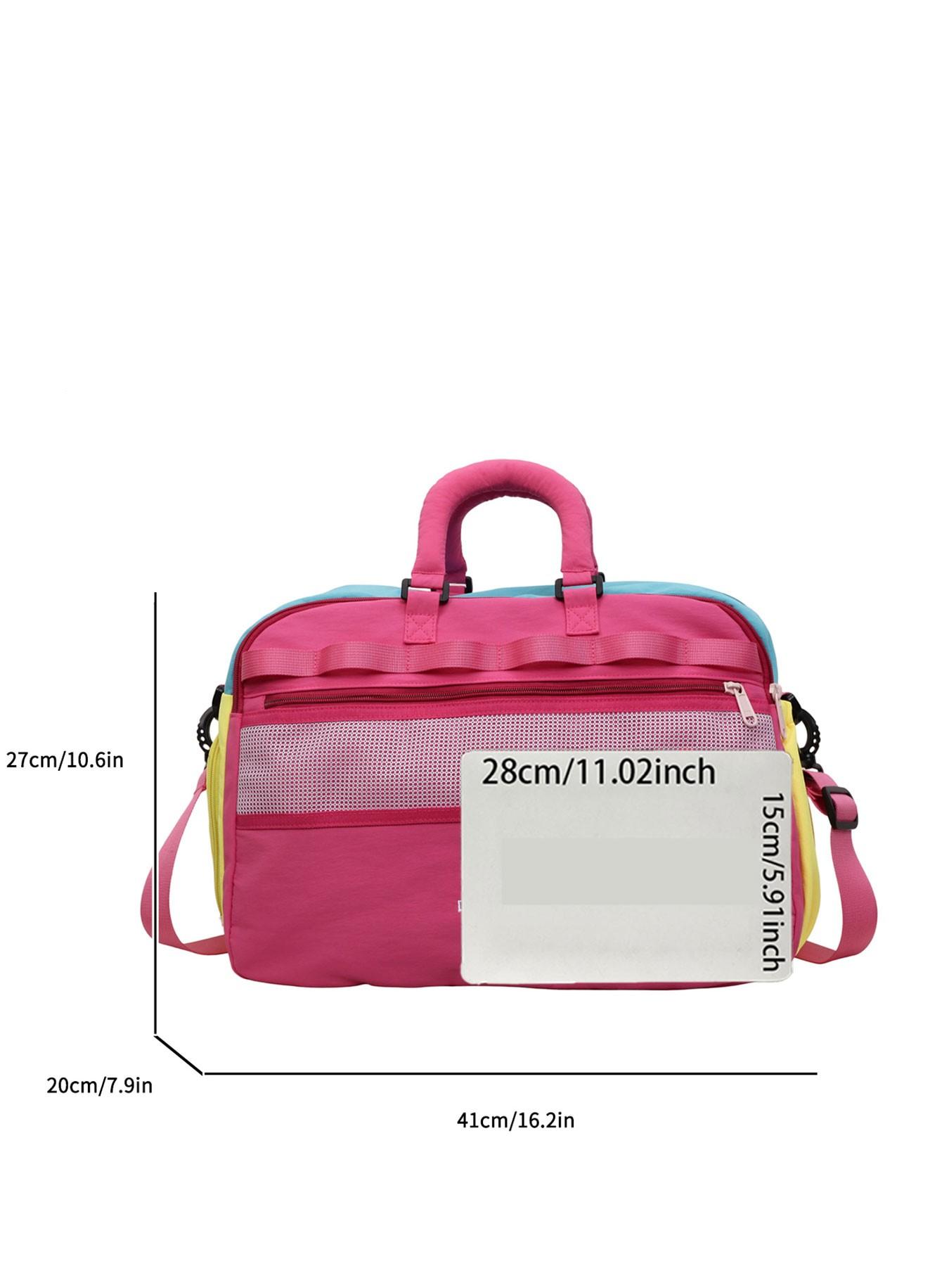 Large Capacity Travel Duffel Bag, Lightweight Waterproof Nylon, Zippered Compartment, Mesh Pocket, Detachable Shoulder Strap, Versatile Use, Hand Luggage Bag, Travel Duffle Bags