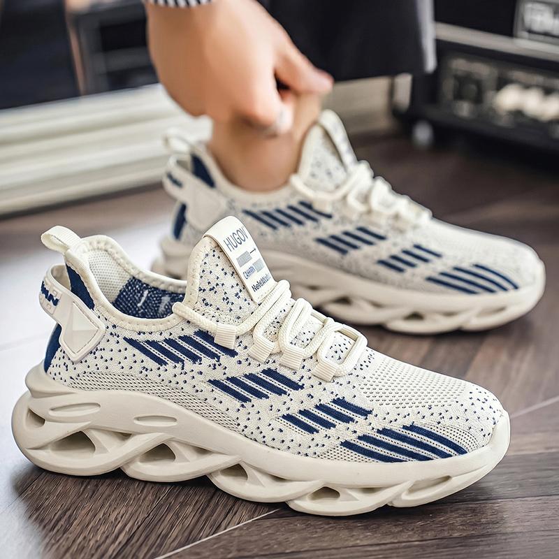 Men's Running Shoes, Breathable Flyknit Mesh, Durable Anti-Slip, Shock Absorption, Casual Low Top, Comfortable Fashion, Outdoor Activities
