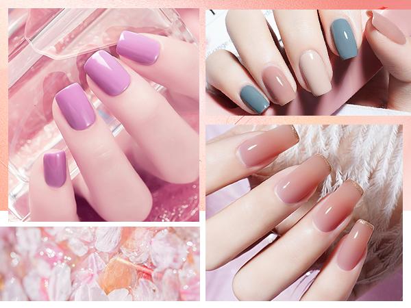 JODSONE 100 Bottles of Gel Nail Polish Kit with U V Led Light 95 Multiple Glossy Glitter Colors Mint Green Light Pink Nail Gel Base Coat Glossy and Matte Top Coat Gel Polish Kit