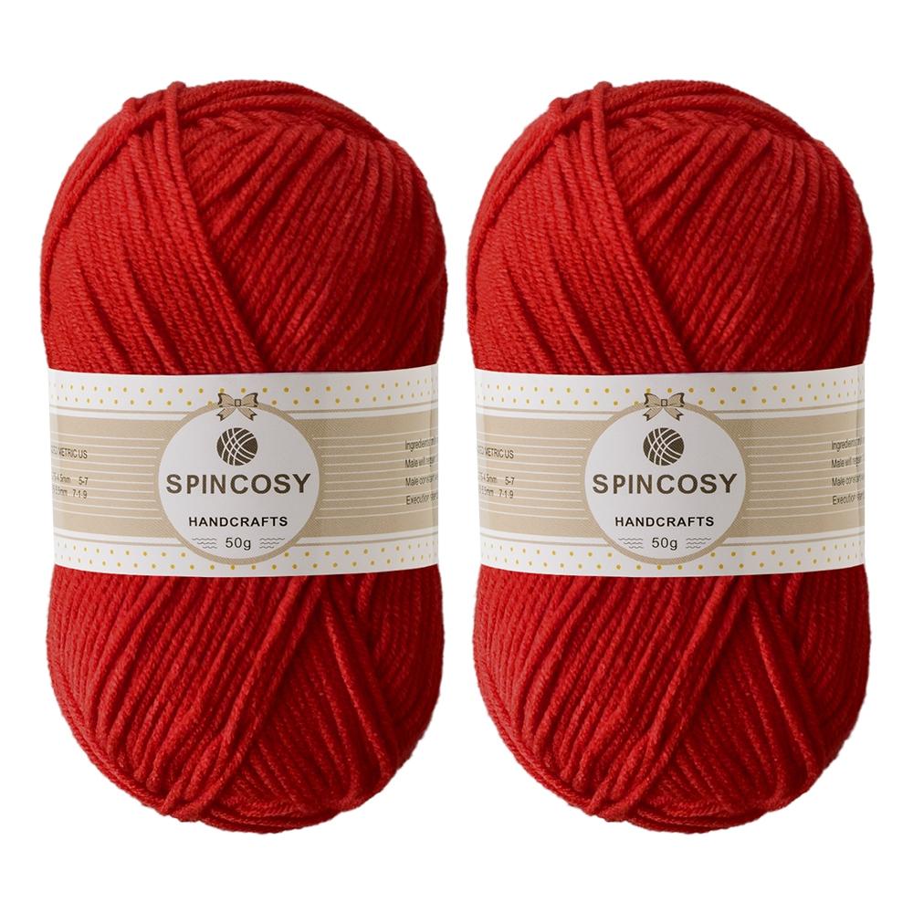 2-Pack 4-Strand Acrylic Yarn, Soft and Skin-Friendly, Ideal for Crocheting Clothes, Dolls, Bags, and Various Handicrafts