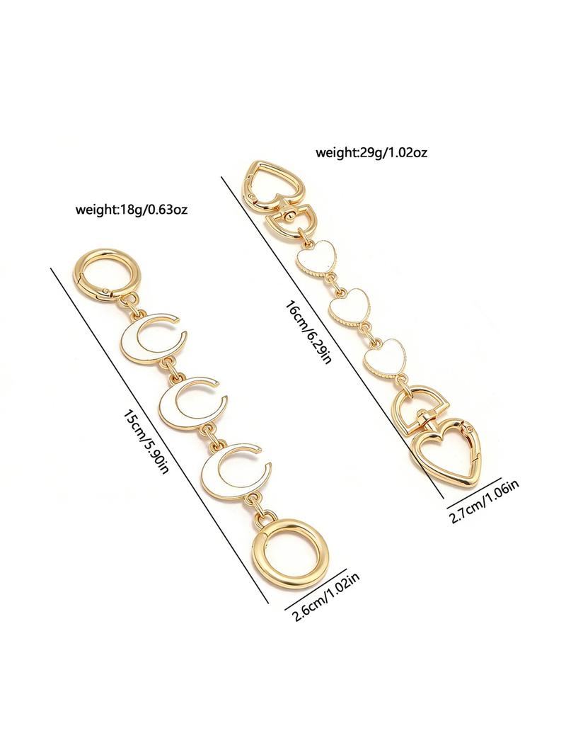 Sweet element decorative accessory, heart-shaped moon shaped chain bag hanging accessory, lightweight and easy to carry, versatile, can be carried around, can be used as a keychain, and can extend the length of the bag shoulder strap, Bag Charms