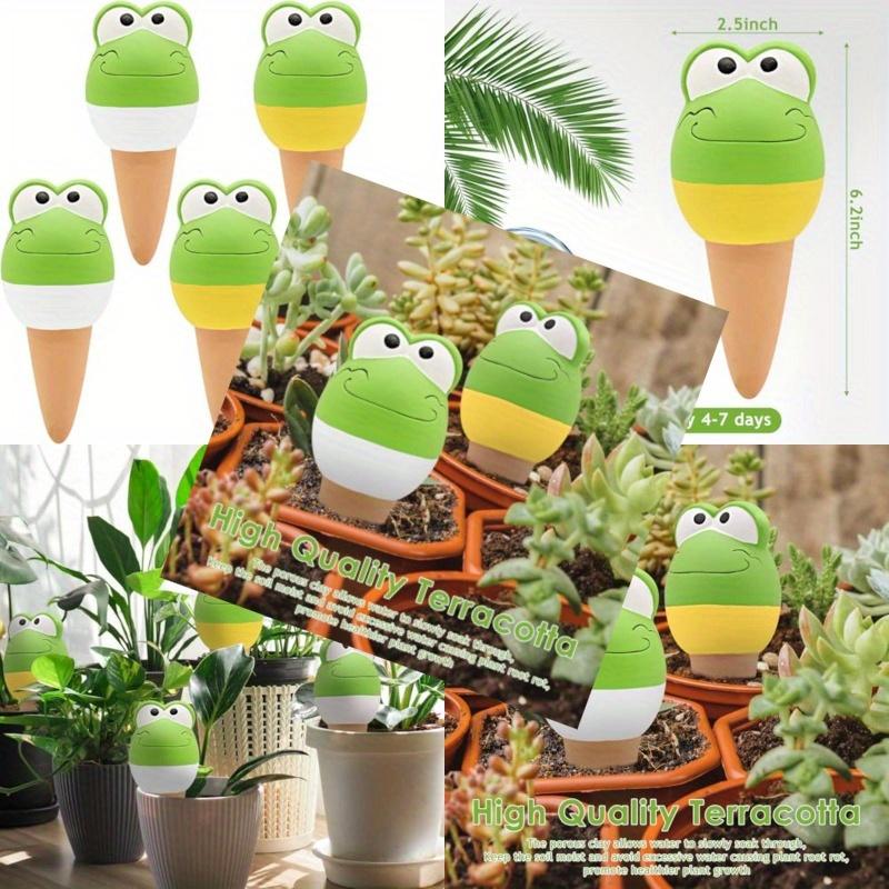 4-piece terracotta self-watering tip: automatic plant watering device, continuous water supply system with slow-release wet balls, garden irrigation tools, interesting gardening supplies, high-quality terracotta materials and humidity control.