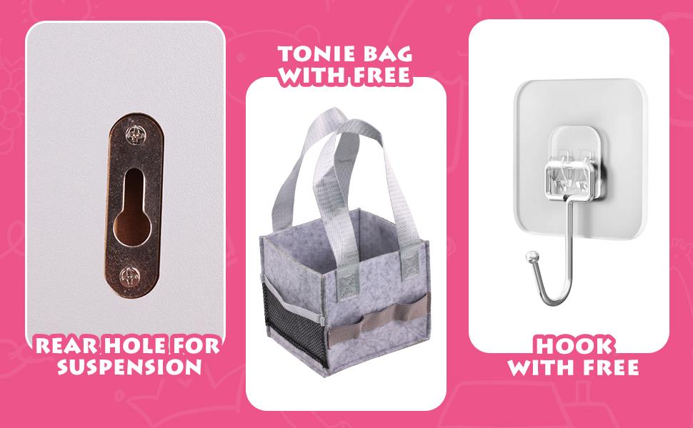 Large Tonie Shelf - Display & Store All Characters & Accessories, Magnetic Wall Holder (Pink)