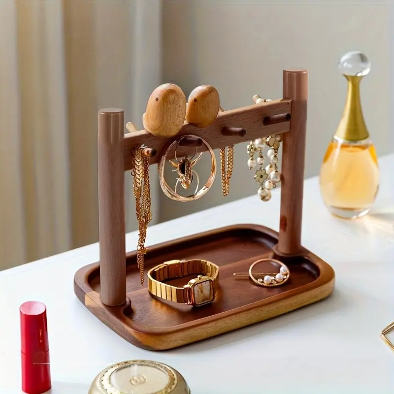 Wooden Key Holder Rack Tabletop Key Holder Stand Key Storage Rack Key Hanger for Home Bedroom Entrance Office Entryway Key Storage Rack