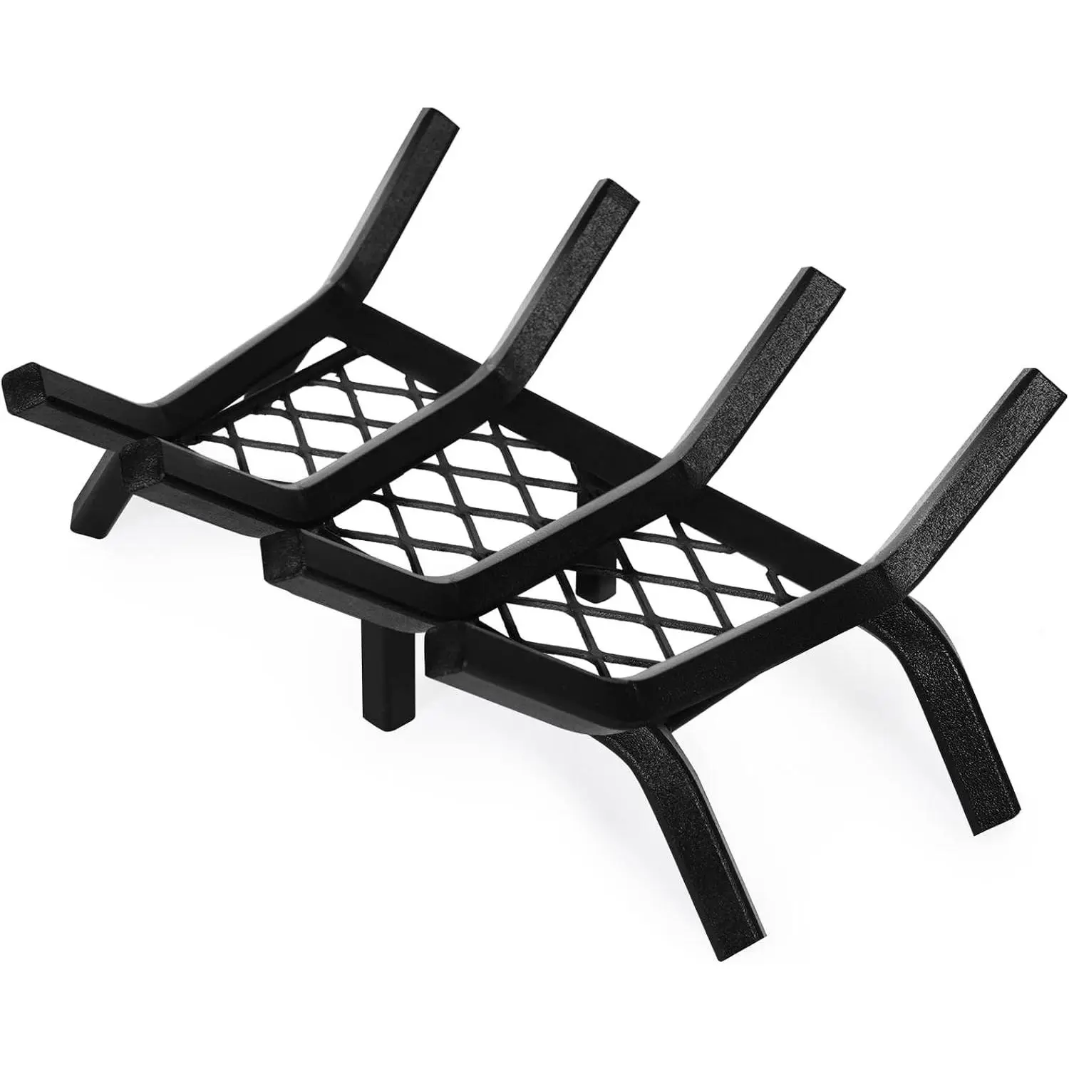 Fireplace Grate 17in Heavy Duty w/Ember Retainer,Fire Log Holder | 1/2” Bar Fire Log Grate for Inside Fireplace, Fireplace Assectories, Chimney Hearth Wood Stove Burning Rack Holder