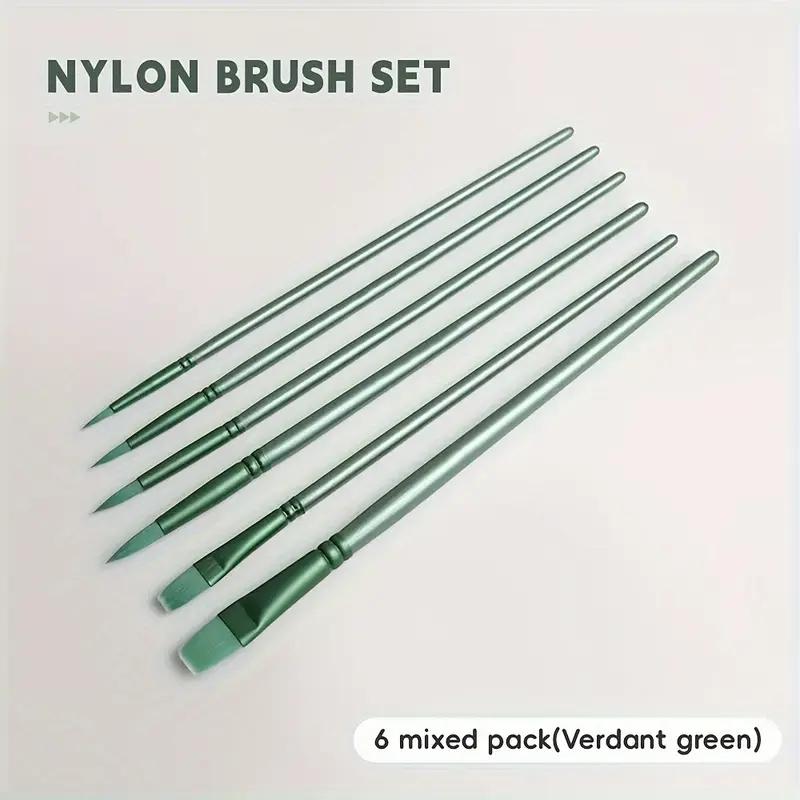 Professional Artist Paint Brush Set, 1 Set Nylon Bristles & Wooden Handle Brush, Round & Flat Tips for Watercolor Painting, Art Students Supplies