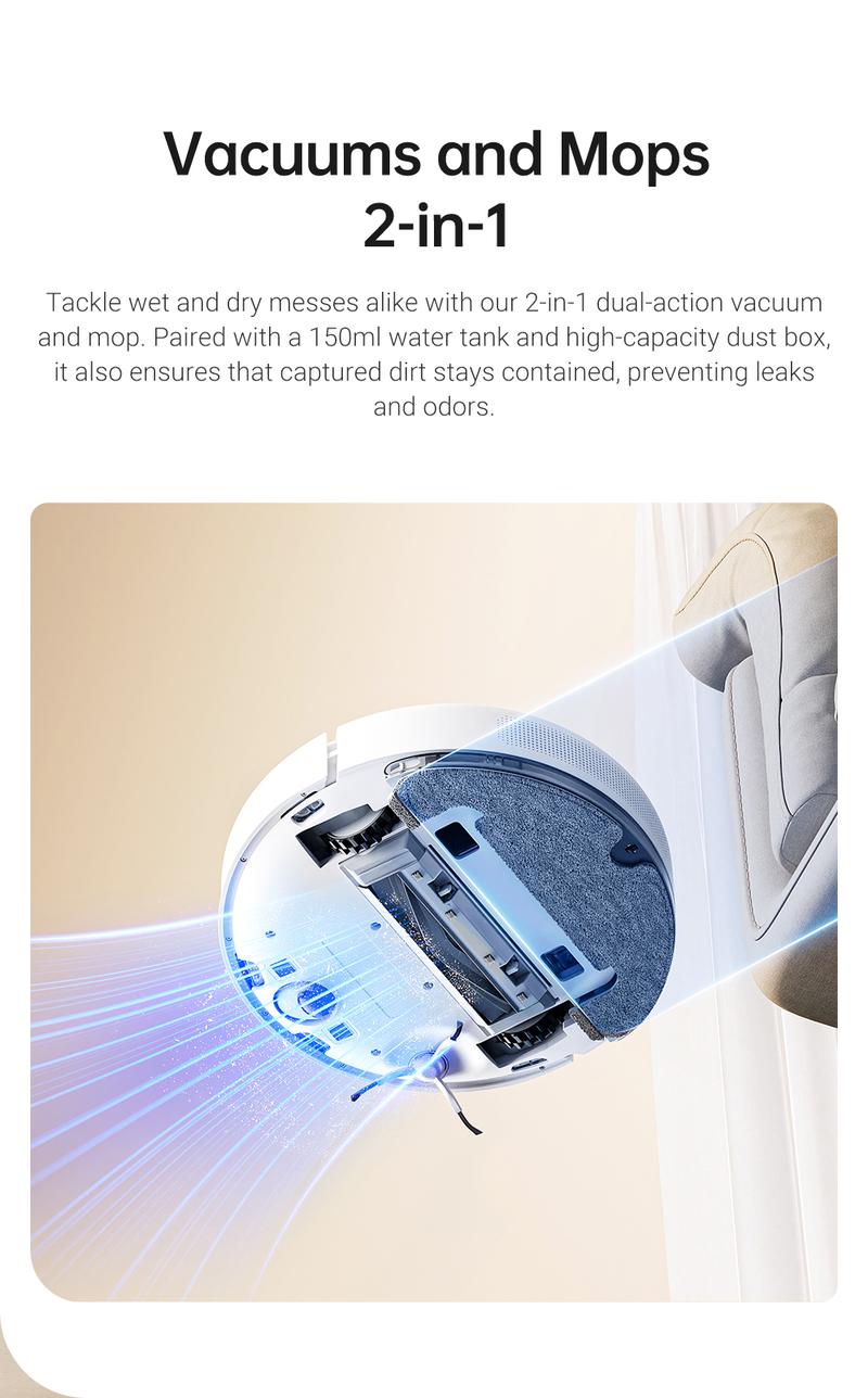 DREAME D10 Plus Gen 2 Robot Vacuum and Mop with Self-Emptying Base for 90 Days of Cleaning, 6000 Pa Suction and LiDAR Navigation, Obstacle Avoidance, Wi-Fi Connected