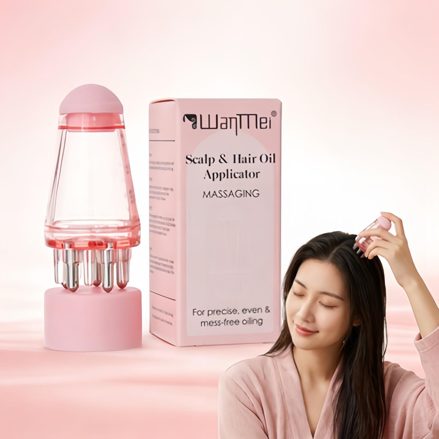 Scalp Applicator Roller with Massage – Precision Hair Growth Serum Applicator for Oily, Dandruff & Hair Loss Care, 2-in-1 Roll-On Scalp Massager, Boosts Absorption, No Waste, Portable for Daily & Travel