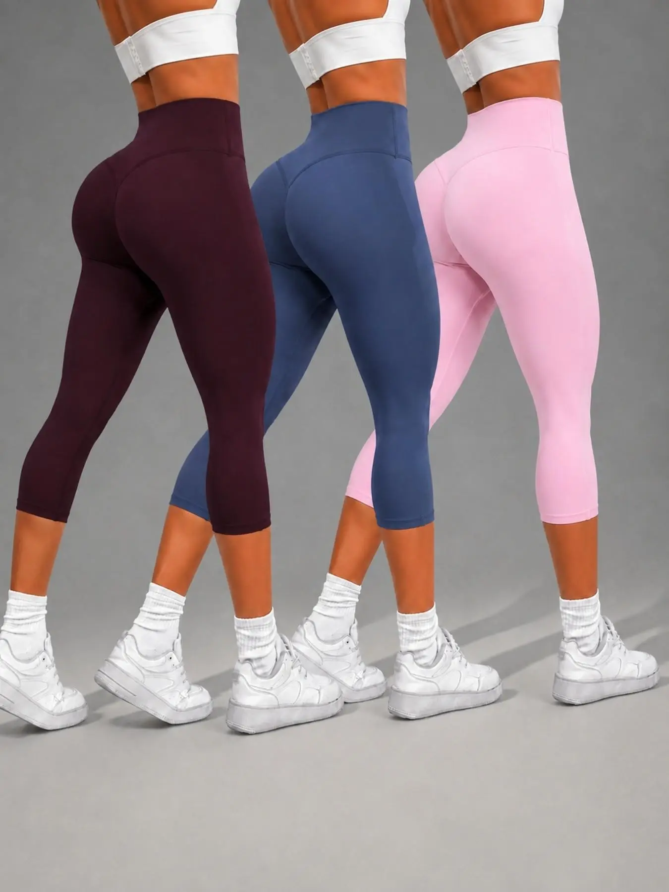 Women's Slim Fit Yoga Leggings, Knit Stretch Fabric, Ideal for Workout and Gym Wear, Comfortable Studio Casual