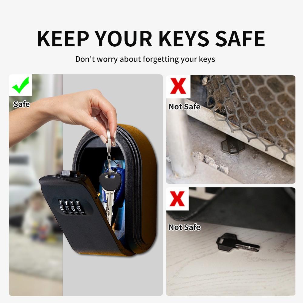 Plastic Key Box for Homestays with Combination Lock, Secure Key Storage Solution, Ideal for Construction Sites and Apartments