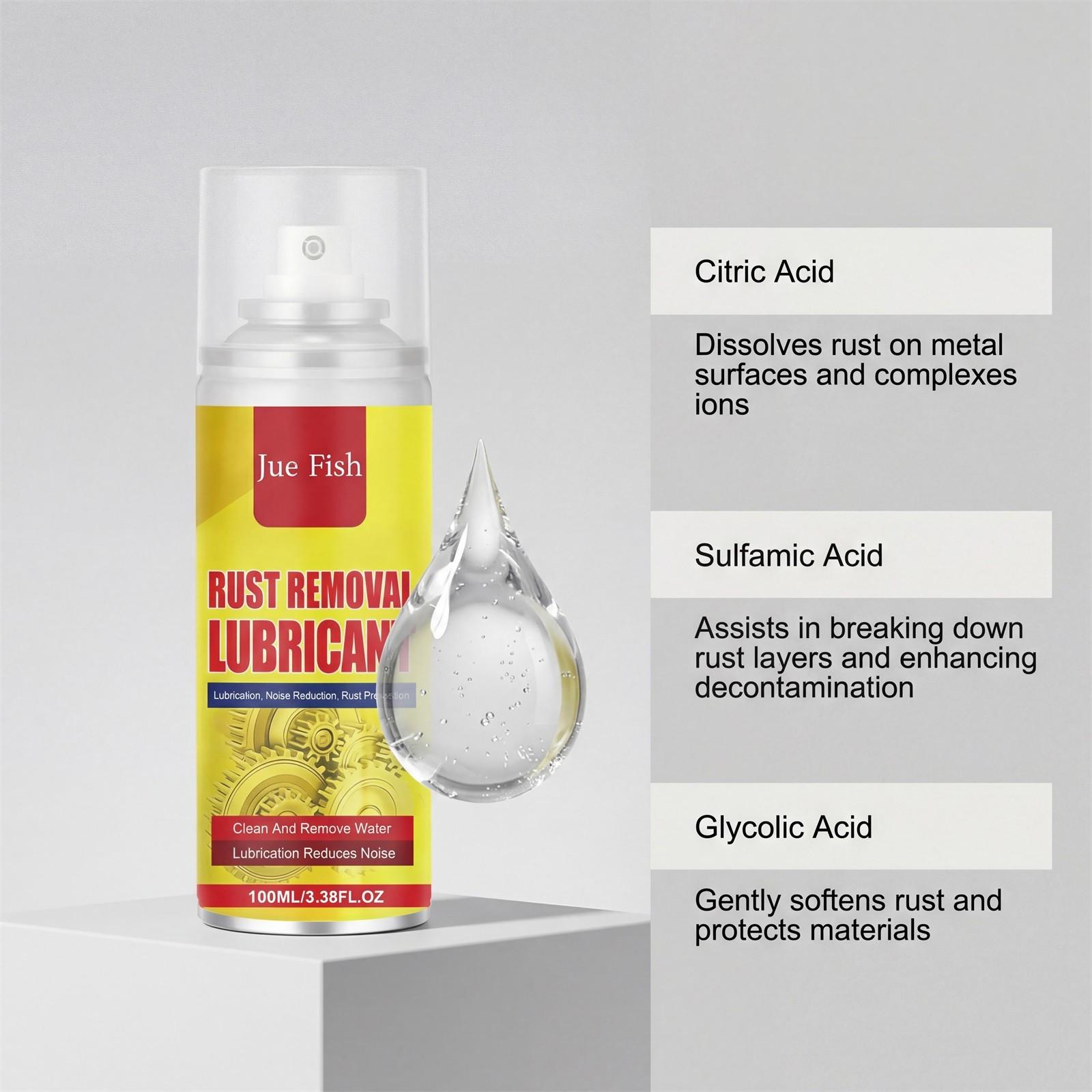 Home Rust Remover Spray (100ML), Gentle Cleaning for Machine Parts,Metal Rust Removal, Long-Lasting Lubrication, Brightening Renovation, Multi-Purpose Spray