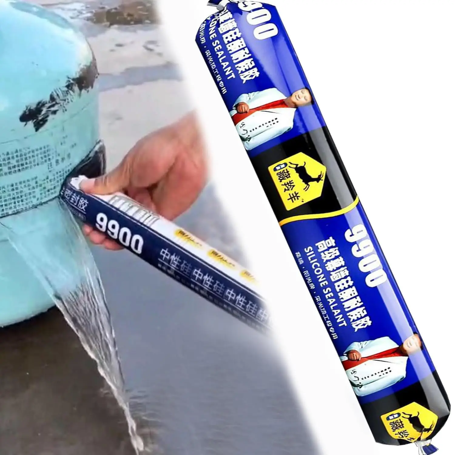 9900 Neutral-Cure Silicone Sealant, 27 oz Heavy-Duty Waterproof Construction Adhesive Caulk for Kitchen, Bathroom, Windows, Doors, Pipes and Exterior Gaps, Indoor Outdoor Weatherproof Sealant