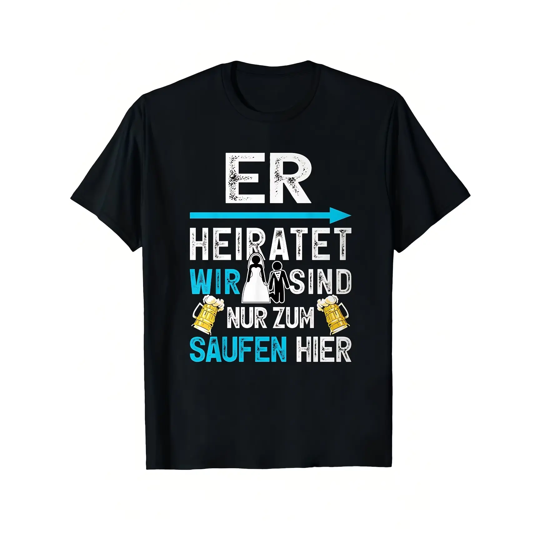 Beer Bride Groom Graphic Oversized Cotton T-Shirt, Bachelor Party Comfort Fashion Outfit, Wedding Holiday Funny Gift For Groom Groomsmen, Novelty Present For Male Friends