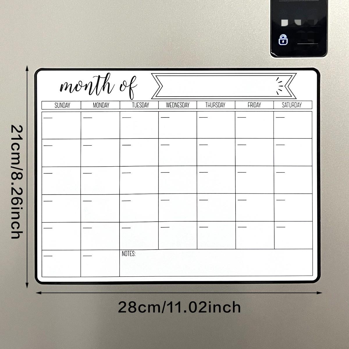 Magnetic Refrigerator Magnet Erasable Whiteboard, Weekly Planner Magnetic Board, Write-On Surface Magnets for Organization & Planning