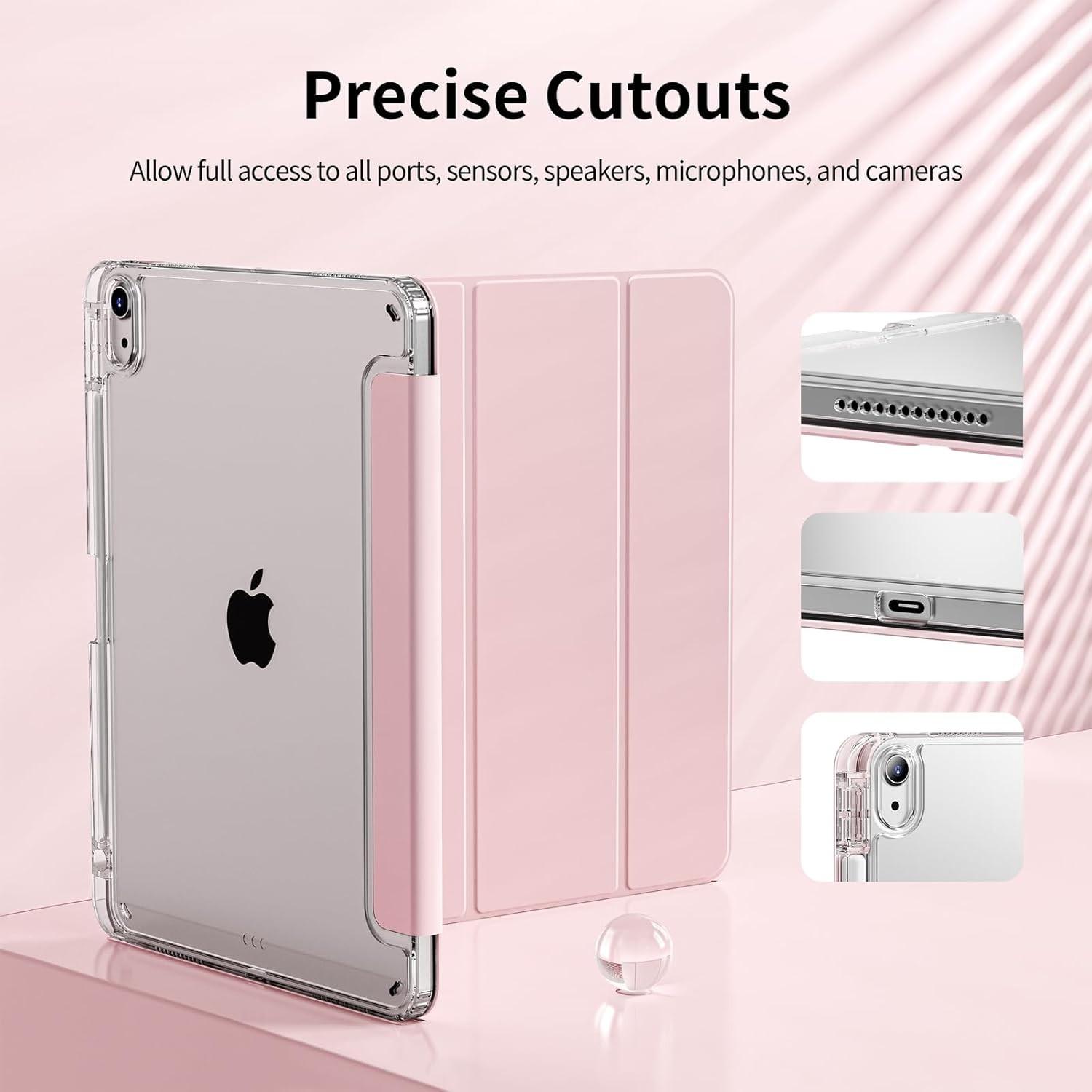 For iPad Case Compatible with A16 Models from The 11Th And 10Th Generations (2025/2022), As Well As iPad  Air M2 M3 11inch/13inch Ipads,  Ipad Pro M4 11inch/13inch， It Features a Holder for The Pencil, a Hard Clear Transparent Back Shell, a Soft TPU Shock