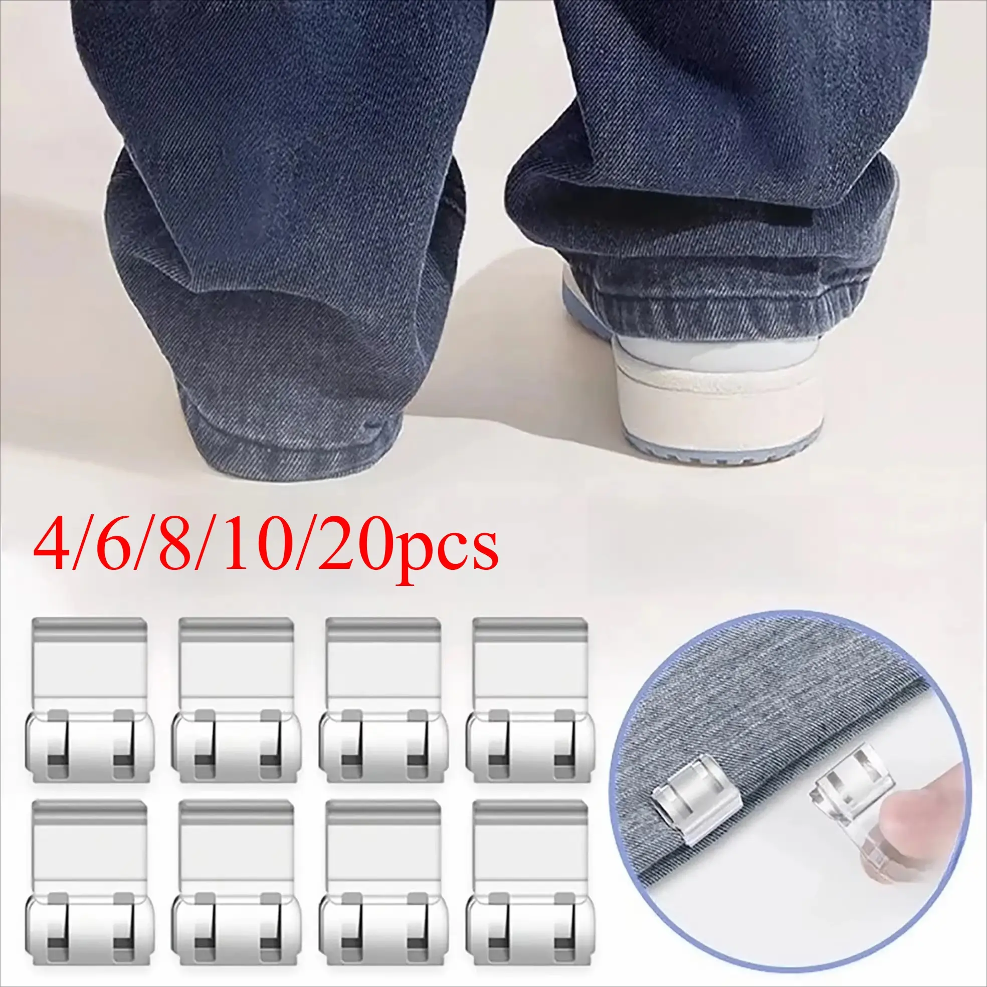 Adjustable Length Button Invisible Hem Clips, 10 Pcs Random Colors Seamless Hidden Discreet Closure Fasteners, Anti-Pant Dragging Edge Clasps, Pants Foot Shortening Fixers, Easy Attachment