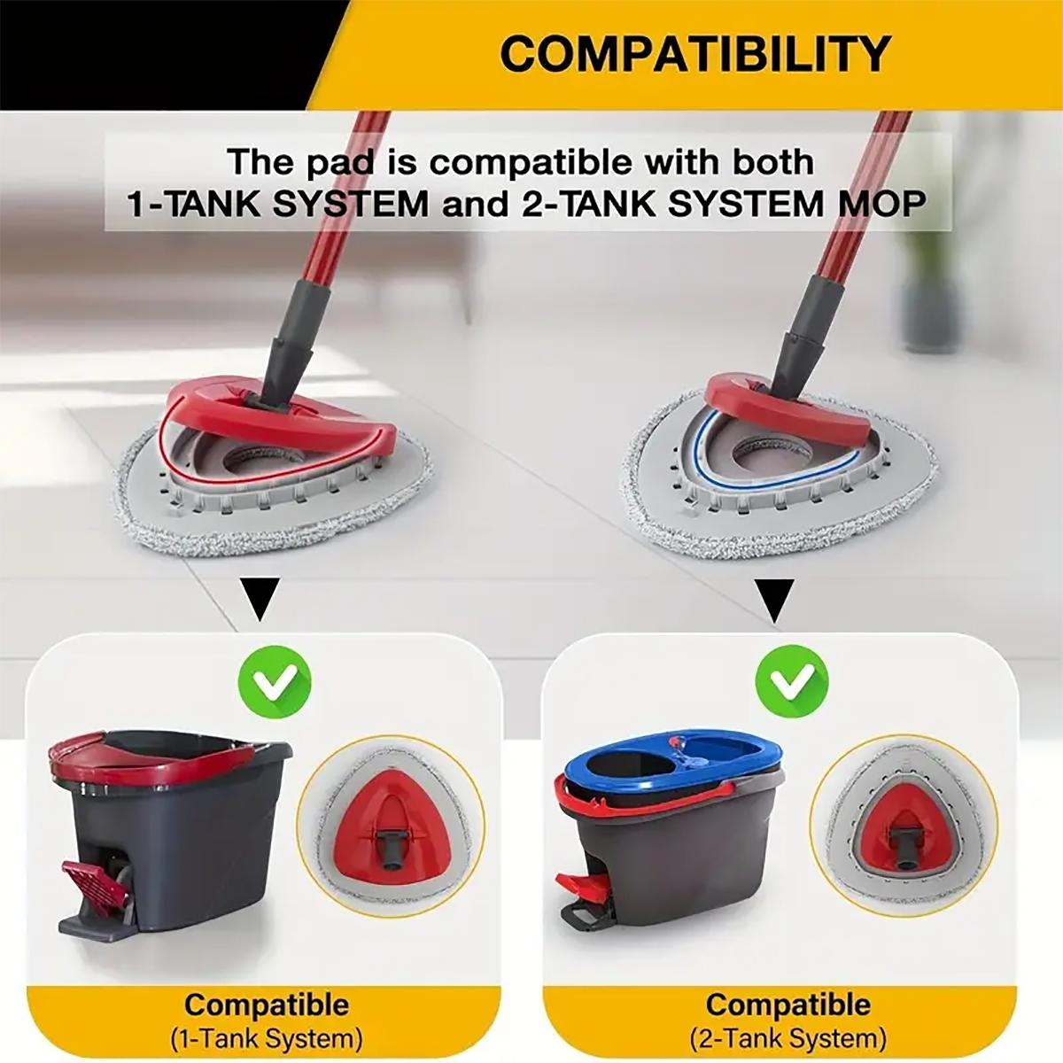 4/5Pcs Spin Mop Replacement Heads+1 Plastic Pads, Compatible with O-Cedar Easywring 1 Tank& Rinseclean 2Tank Systems, Soft Microfiber Reusable Cleaning Pads Cleaning Supplies, Microfiber Mop Refill