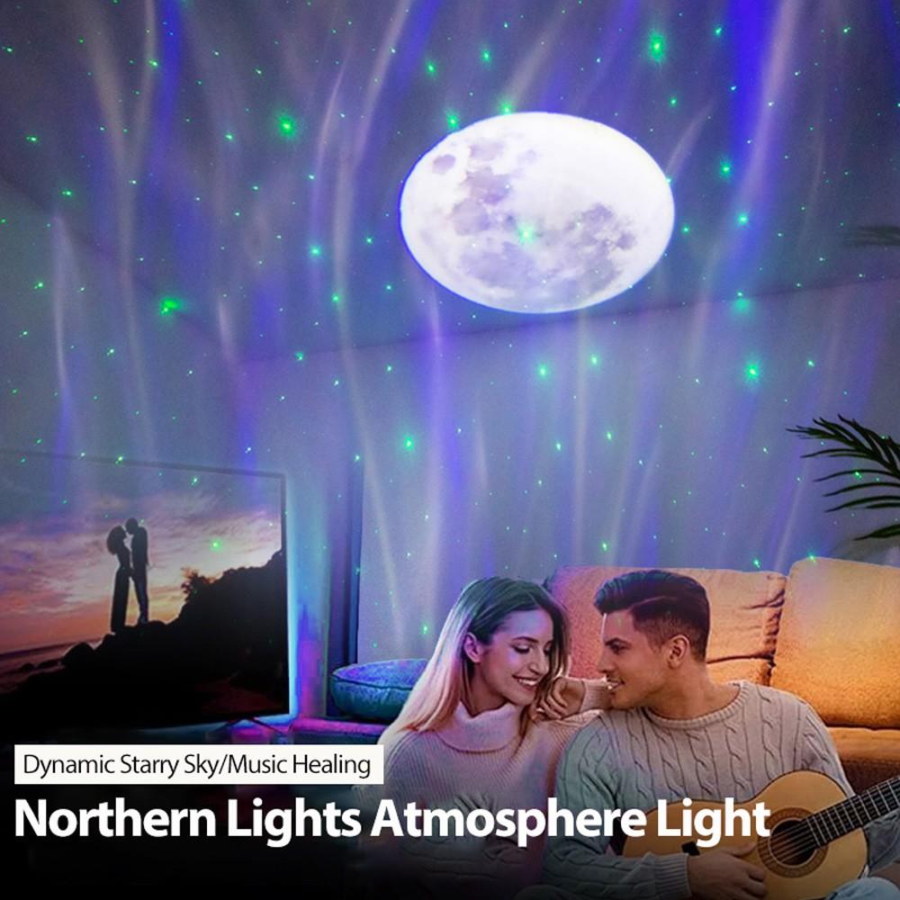 Rechargeable Projector Table Lamp Holiday Gifts Aurora Northern Light  Ambient Projector Light Bedroom Wireless Ocean Wave Star Moon Aurora Dome Projector