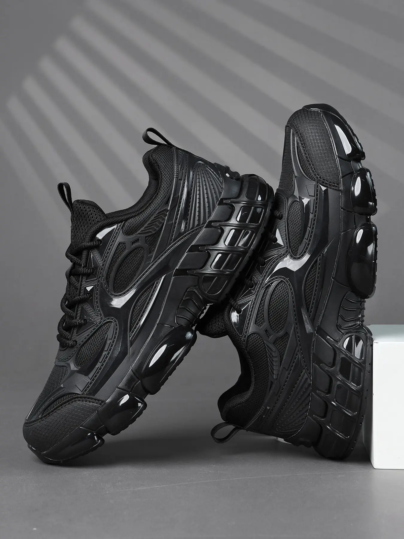 Men's Patchwork Hollow Out Dad Shoes, Summer Breathable Mesh, Height Increase Shock Absorption, Trendy Casual Sport Shoes