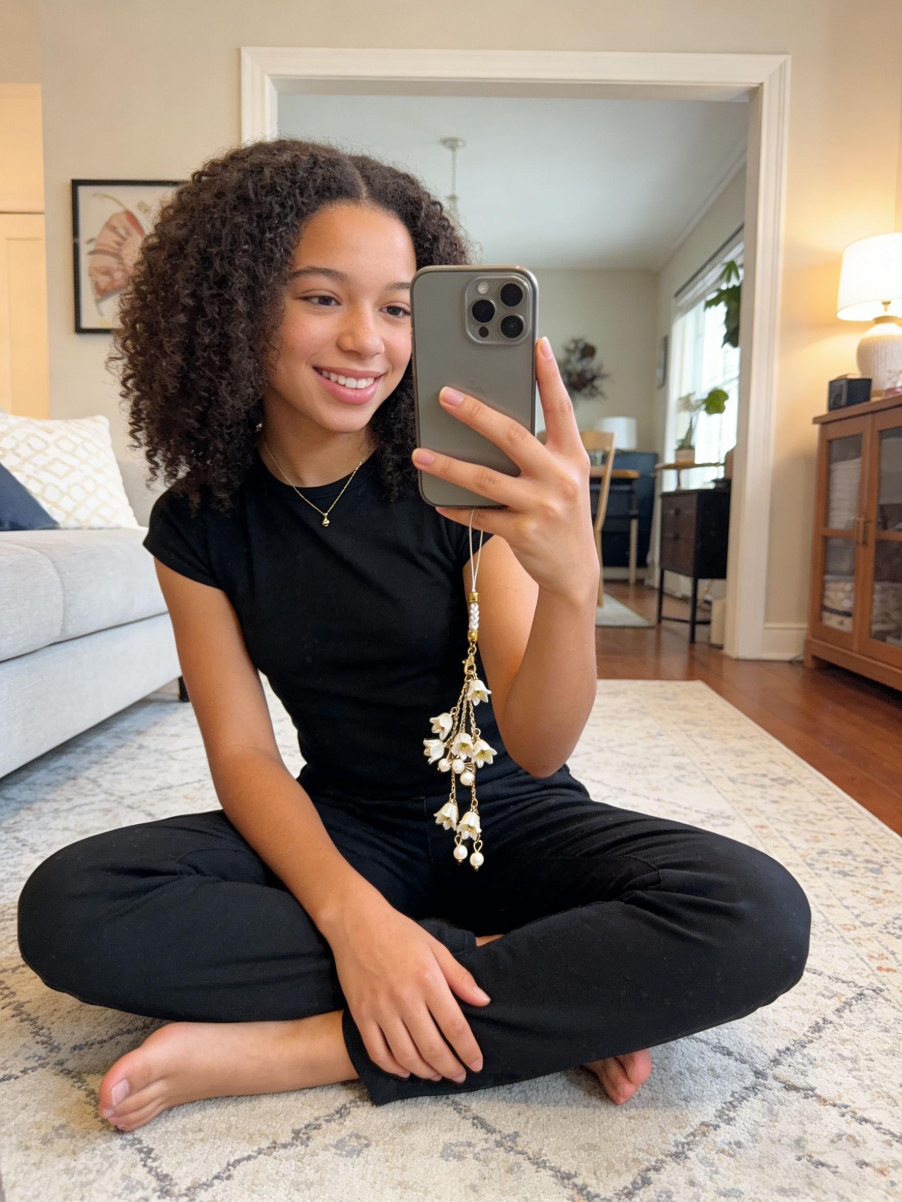 Lily Phone Strap, Elegant Floral Bag Charm, Fashionable Keychain for Cellphone Cases, Earphones, Camera Lanyard, Gift for Friends and Family