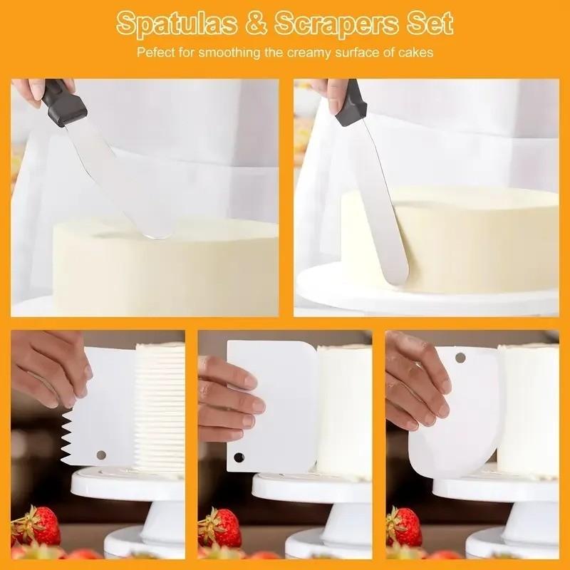 137-Piece Ultimate Cake Decorating Kit with Turntable, Stainless Steel Piping Tips, Cupcake & Baking Tools for Creative Desserts