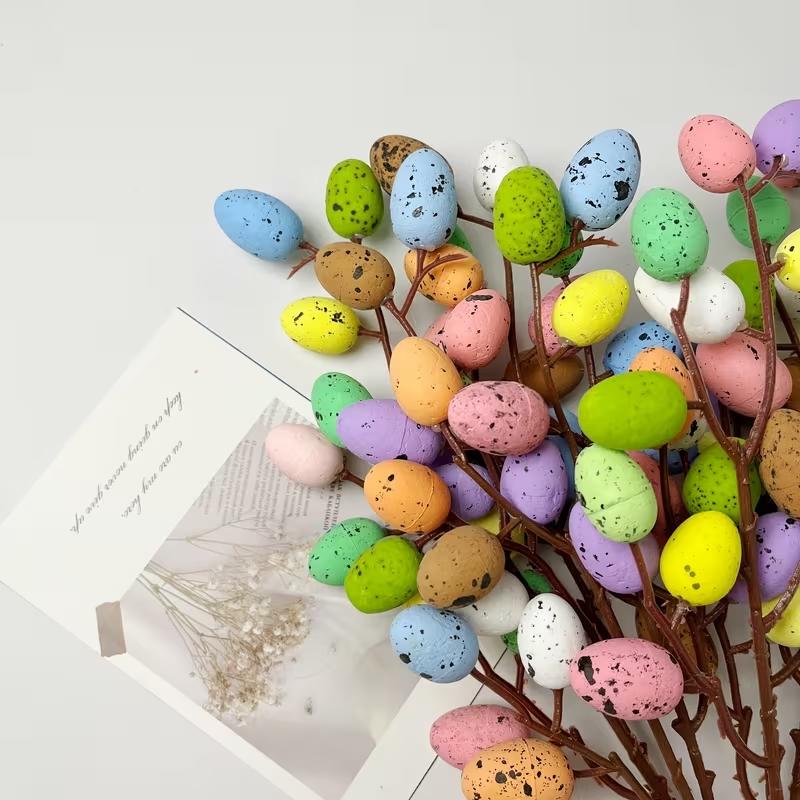 5pcs Easter Egg Handmade Floral Decorations, Spring Home Decoration, Party Supplies, Perfect for Easter and Home Decor, Plastic Faux Flowers