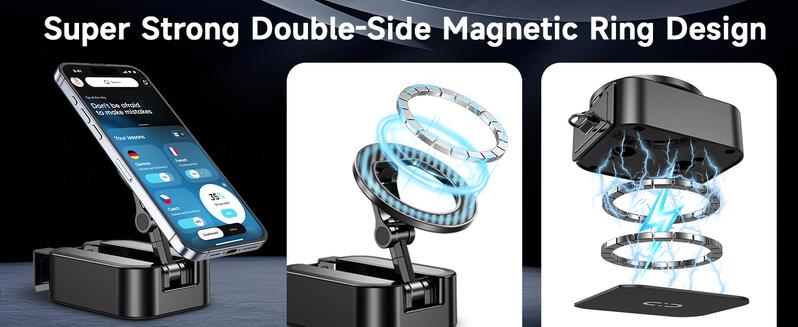 Travel Stand-MagSafe 2025 New 360° Rotating  Foldable Retractable Stand with Powerful Magnet, Women's Cell Phone Holder Travel Essentials,  Essentials, Hands-Free Magnetic Mini Travel Accessory